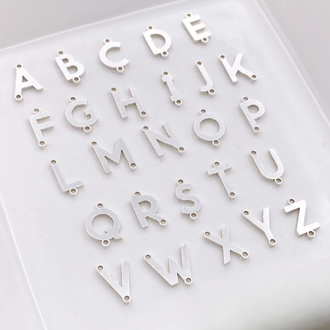 VERTICAL LETTER CONNECTORS - 925 STERLING SILVER