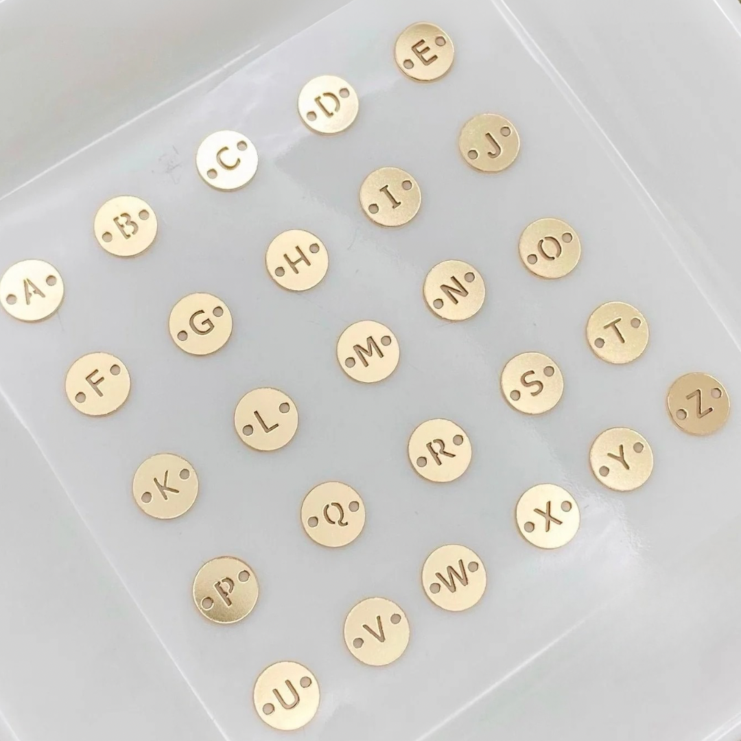 ROUND LETTER CONNECTORS - 14K GOLD FILLED