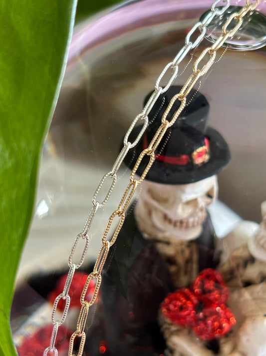 TEXTURED PAPERCLIP CHAIN - PERMANENT JEWELRY