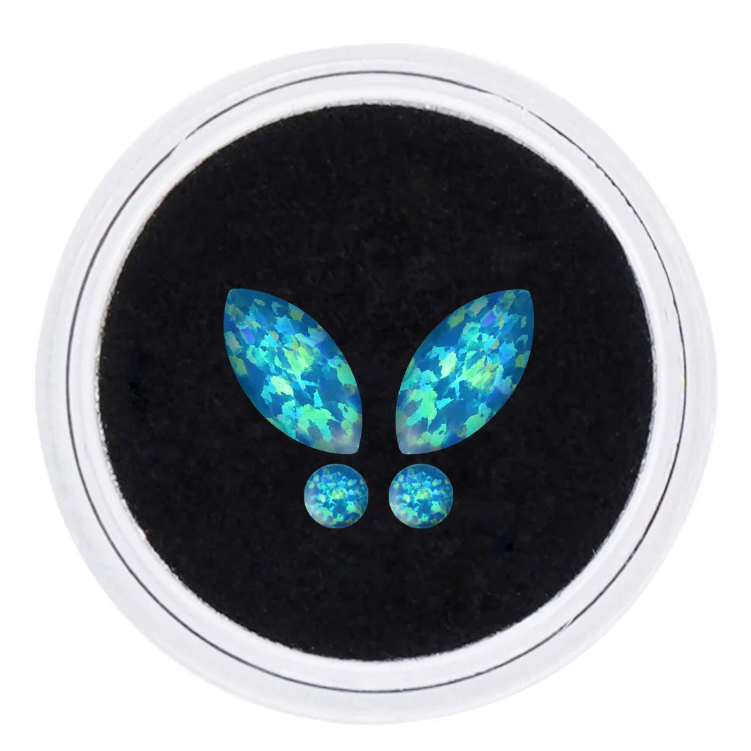 BUTTERFLY SET OPAL TOOTH GEMS