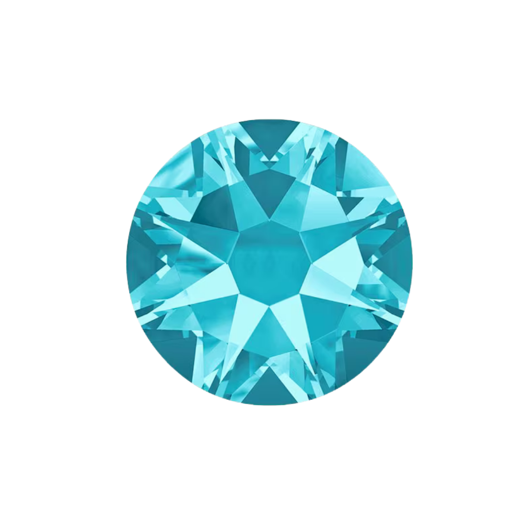 AQUAMARINE - SWAROVSKI ROUND TOOTH GEMS