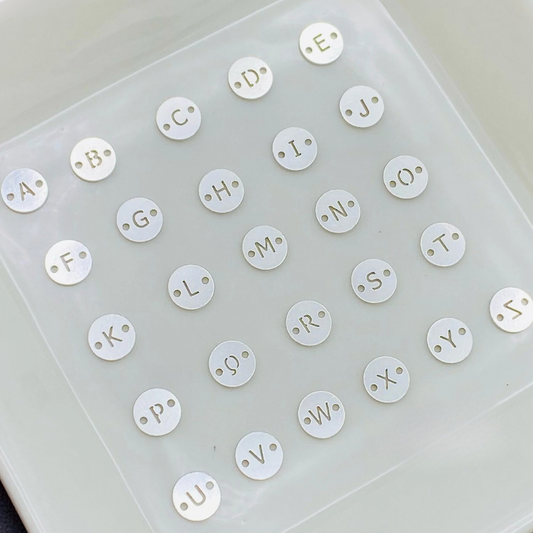ROUND LETTER CONNECTORS - 925 STERLING SILVER